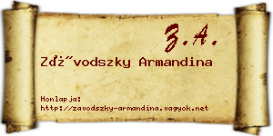 Závodszky Armandina névjegykártya